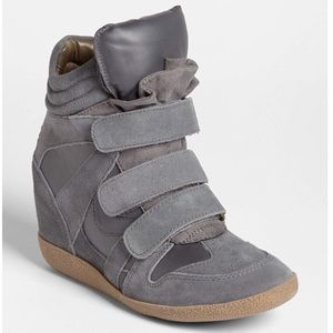 Size 7, Grey Steve Madden Hilight Wedge Sneaker